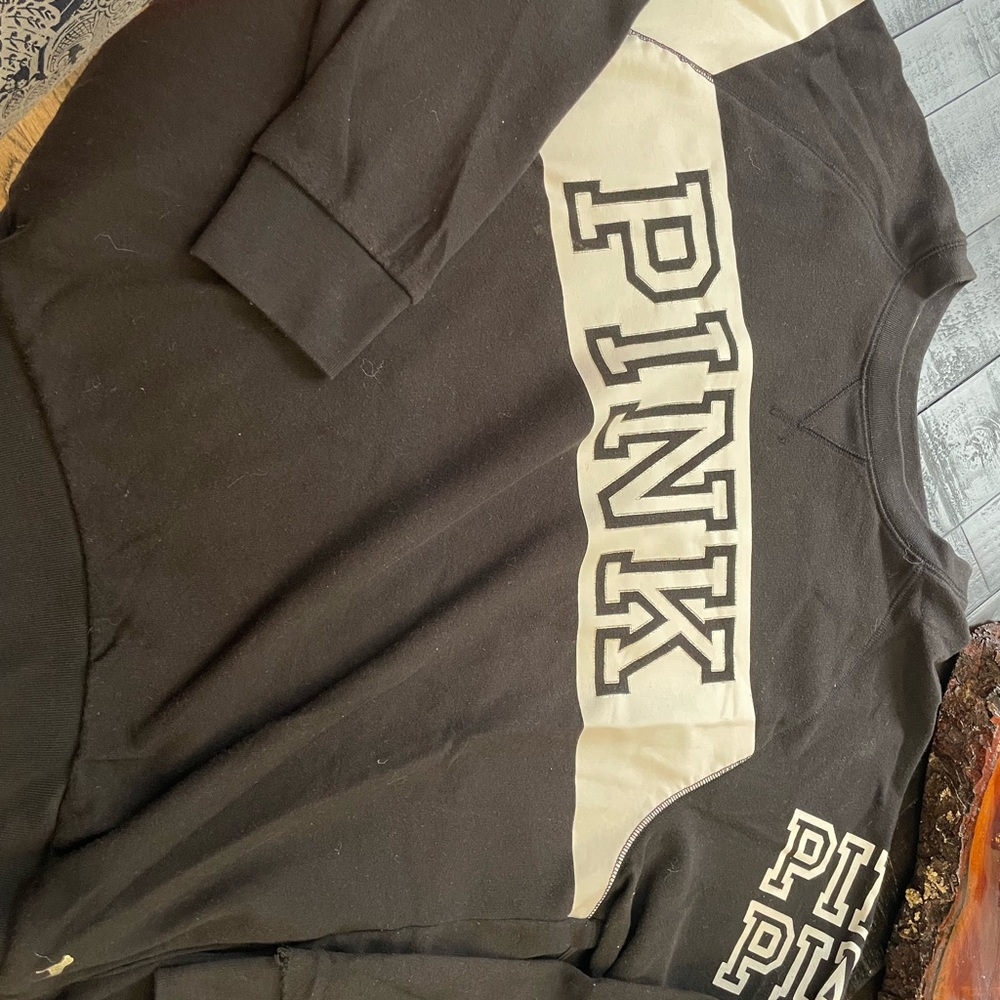 Victoria's Secret PINK Black and White Sweatshirt
